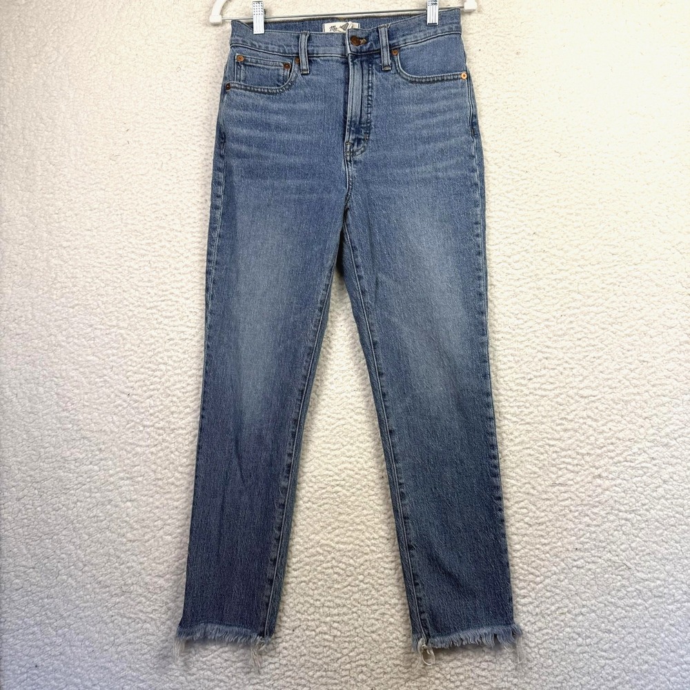 Madewell Jeans Womens 26 Blue The Perfect‎ Vintage Jean High Rise Frayed Hem